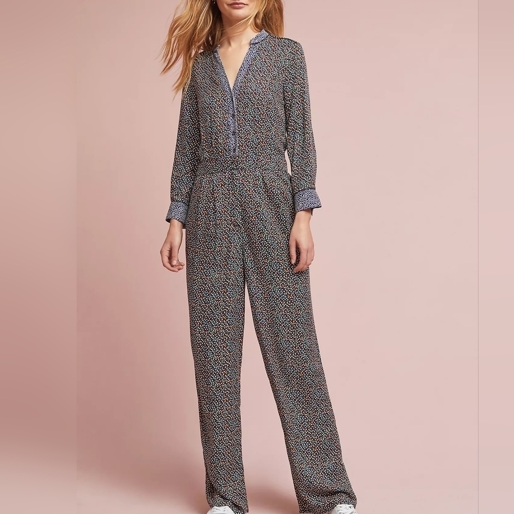 Anthropologie ett.twa Christene silken Jumpsuit Summer Comfy